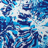 Tropic Fever Nylon Spandex Fabric - 4-Way Stretch, Black Palm Leaf Print, 58/60" Width (1 Yard)