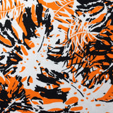 Tropic Fever Nylon Spandex Fabric - 4-Way Stretch, Black Palm Leaf Print, 58/60" Width (1 Yard)