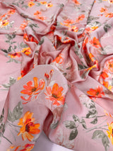 Printed Satin Mauve Floral