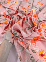 Printed Satin Mauve Floral