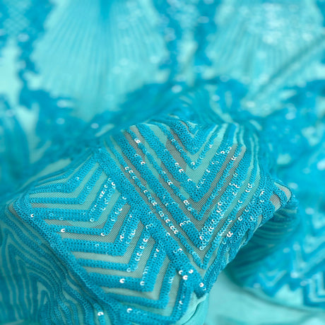 Stretch Sequins Fabric Alpica Geometric