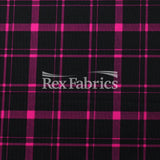 Perfect Plaid Nylon Spandex Fabric - Tartan Plaid Print, Multiple Colors On Black, 58/60" Width, 200 GSM, 4-Way Stretch (1 Yard)