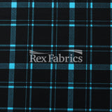 Perfect Plaid Nylon Spandex Fabric - Tartan Plaid Print, Multiple Colors On Black, 58/60" Width, 200 GSM, 4-Way Stretch (1 Yard)