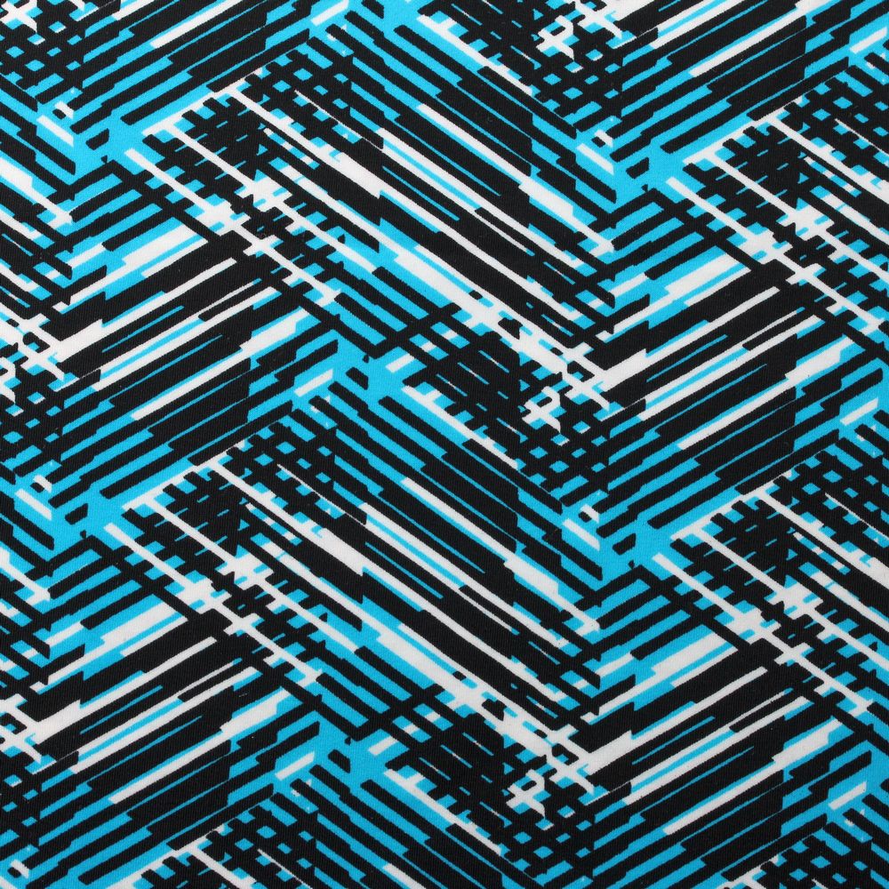 Hyperactive Nylon Spandex Fabric - Geometric Abstract Print, Lime/Black, Turquoise/Black, Yellow/Black, Coral/Black, Purple/Black, 58/60" Width (1 Yard)