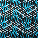 Hyperactive Nylon Spandex Fabric - Geometric Abstract Print, Lime/Black, Turquoise/Black, Yellow/Black, Coral/Black, Purple/Black, 58/60" Width (1 Yard)