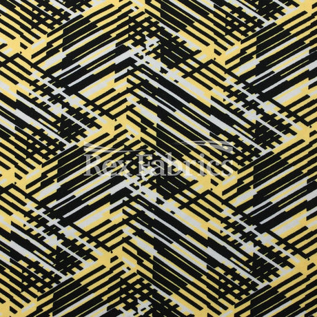 Hyperactive Nylon Spandex Fabric - Geometric Abstract Print, Lime/Black, Turquoise/Black, Yellow/Black, Coral/Black, Purple/Black, 58/60" Width (1 Yard)