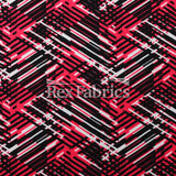 Hyperactive Nylon Spandex Fabric - Geometric Abstract Print, Lime/Black, Turquoise/Black, Yellow/Black, Coral/Black, Purple/Black, 58/60" Width (1 Yard)