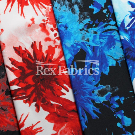 Moulin Rogue Nylon Spandex Fabric - Multicolor Watercolor Floral, 4-Way Stretch, 58-60" Width (1 Yard)