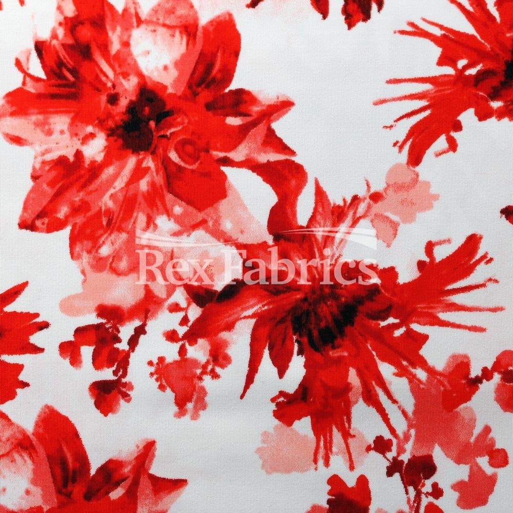 Moulin Rogue Nylon Spandex Fabric - Multicolor Watercolor Floral, 4-Way Stretch, 58-60" Width (1 Yard)