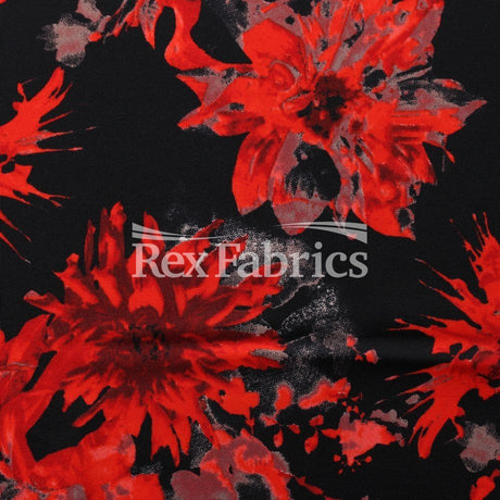 Moulin Rogue Nylon Spandex Fabric - Multicolor Watercolor Floral, 4-Way Stretch, 58-60" Width (1 Yard)