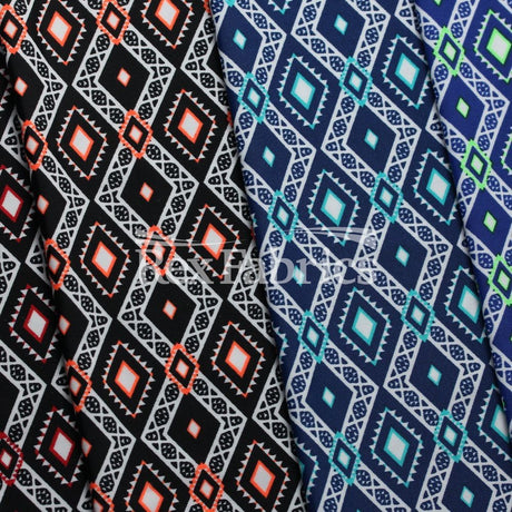 Nomad Nylon Spandex Fabric - Neon Diamond Geometric Print, 58/60" Width (1 Yard)