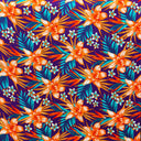 Rayon Tropical Floral Palm Leaves Fabric