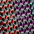 Neo Geo Nylon Spandex Fabric - Black/Neon Geometric Diamond Print, 58/60" Width (1 Yard)