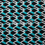 Neo Geo Nylon Spandex Fabric - Black/Neon Geometric Diamond Print, 58/60" Width (1 Yard)