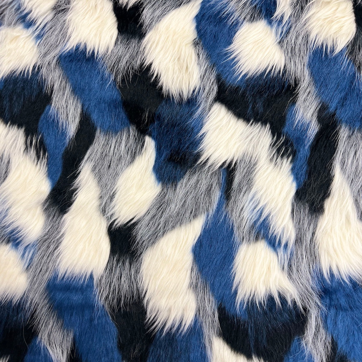 Multicolor Patchwork Faux Fur Acrylic Polyester Fabric - Multicolor Patchwork, 60" Width, 2" Pile Length (1 Yard)
