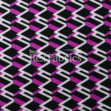 Neo Geo Nylon Spandex Fabric - Black/Neon Geometric Diamond Print, 58/60" Width (1 Yard)