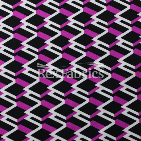 Neo Geo Nylon Spandex Fabric - Black/Neon Geometric Diamond Print, 58/60" Width (1 Yard)