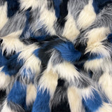Multicolor Patchwork Faux Fur Acrylic Polyester Fabric - Multicolor Patchwork, 60" Width, 2" Pile Length (1 Yard)