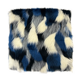 Multicolor Patchwork Faux Fur Acrylic Polyester Fabric - Multicolor Patchwork, 60" Width, 2" Pile Length (1 Yard)