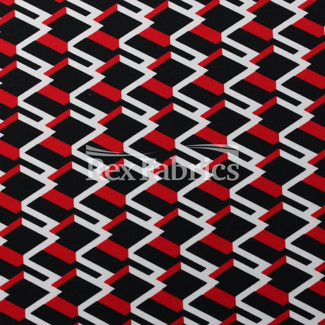Neo Geo Nylon Spandex Fabric - Black/Neon Geometric Diamond Print, 58/60" Width (1 Yard)