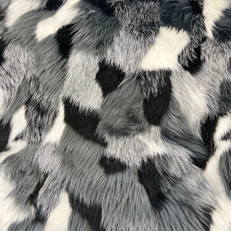 Faux Fur Fabric Multicolor Patchwork 60" Wide