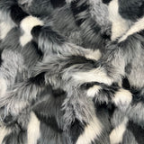 Multicolor Patchwork Faux Fur Acrylic Polyester Fabric - Multicolor Patchwork, 60" Width, 2" Pile Length (1 Yard)