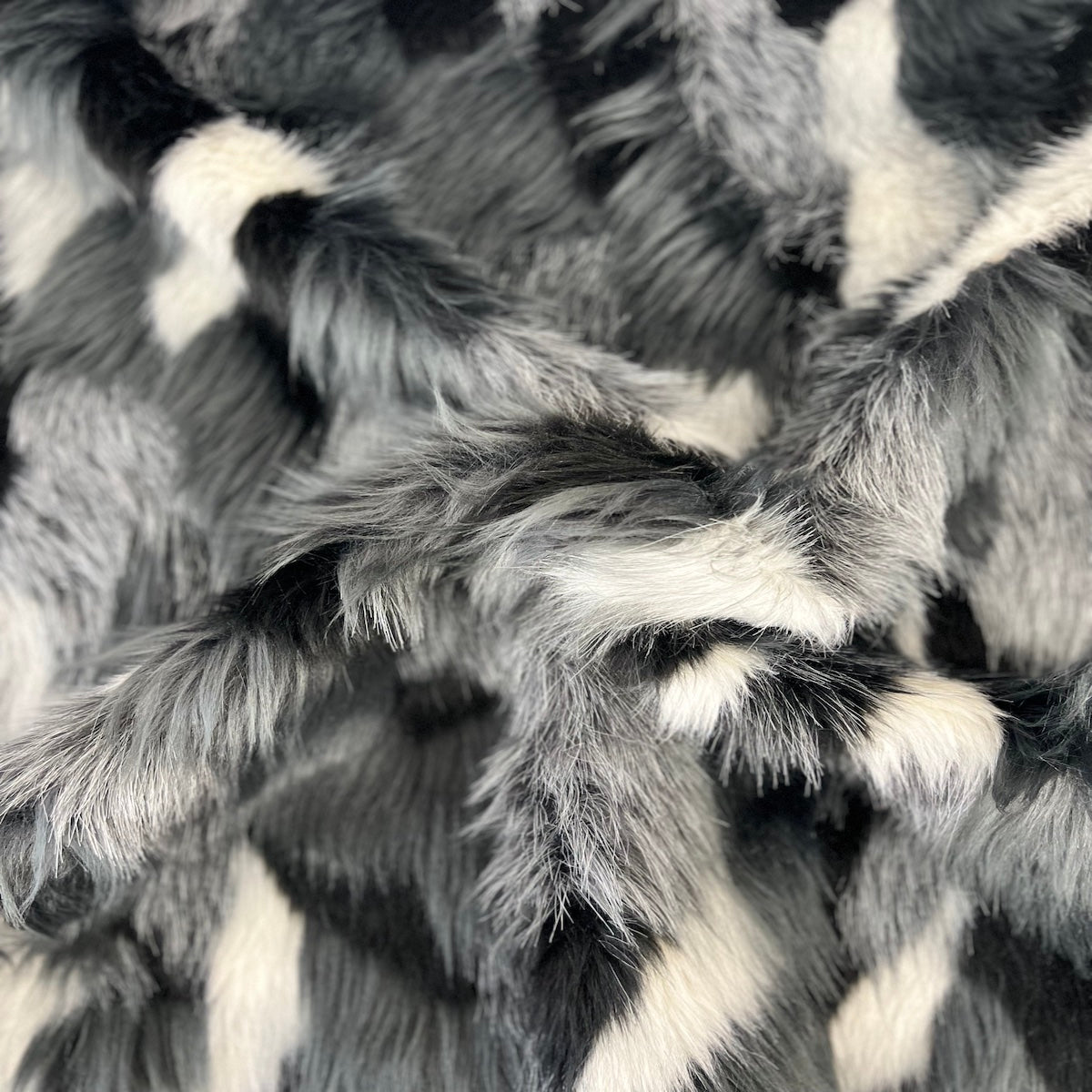 Faux Fur Fabric Multicolor Patchwork 60" Wide