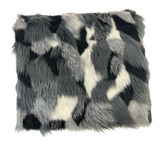 Multicolor Patchwork Faux Fur Acrylic Polyester Fabric - Multicolor Patchwork, 60" Width, 2" Pile Length (1 Yard)