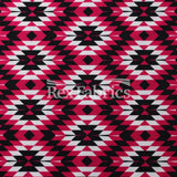 Krystal Nylon Spandex Fabric - 4-Way Stretch, Geometric Diamond Print, Midnight Gypsy/Black Turquoise/Raspberry Black, 58/60" Width (1 Yard)