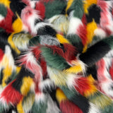 Faux Fur Fabric Multicolor Patchwork 60" Wide