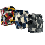 Multicolor Patchwork Faux Fur Acrylic Polyester Fabric - Multicolor Patchwork, 60" Width, 2" Pile Length (1 Yard)