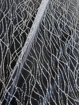 Silver Glitter Lace on Mesh