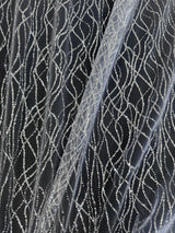 Silver Glitter Lace on Mesh