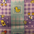 Purple Blue Rubber Ducky Plaid Poly Cotton Fabric,