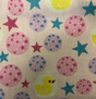 Rubber Ducky and Stars on Light Pink Poly Cotton Fabric,