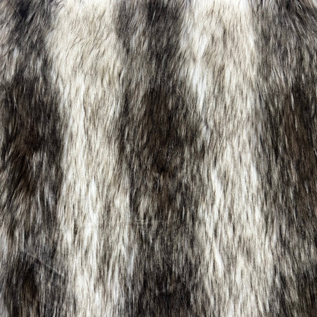 Striped Long Pile Faux Fur Fabric - Striped Faux Fur Fabric, 60" Width, 1.5-2" Pile Length (1 Yard)