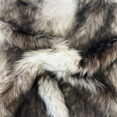 Faux Fur Fabric Striped Long Pile