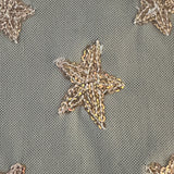 Power Mesh Starfish Sequin Fabric Ivory Gold 56"