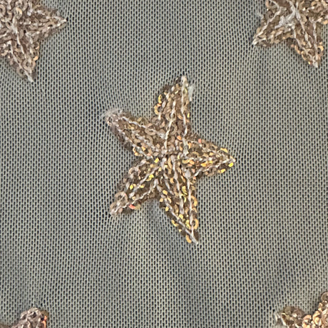 Power Mesh Starfish Sequin Fabric Ivory Gold 56"