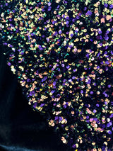 Sequin Velvet in Iridescent Purple