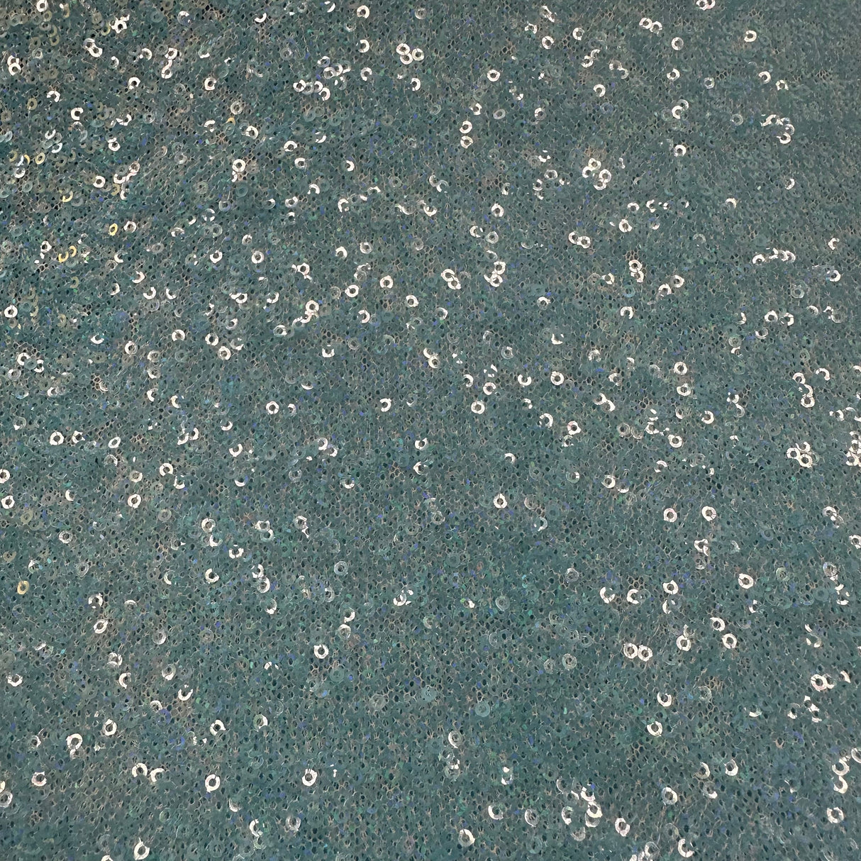 Sequin Mesh Fabric 4-Way Stretch Power Mesh Blue Hologram White Illusion 50"