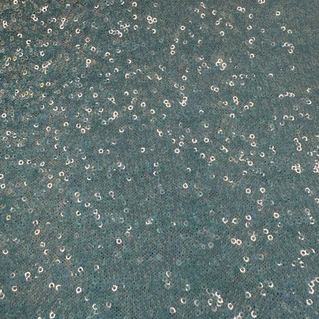 Sequin Mesh Fabric 4-Way Stretch Power Mesh Blue Hologram White Illusion 50"