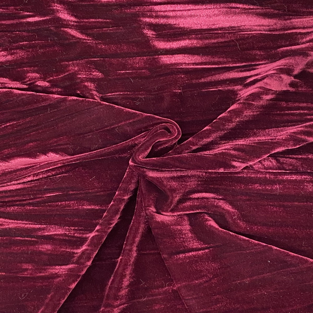 Crinkle Stretch Velvet Fabric - Navy Blue, Emerald Green, Gray, Rust Orange, Maroon Red, Purple, 54" Width (1 Yard)