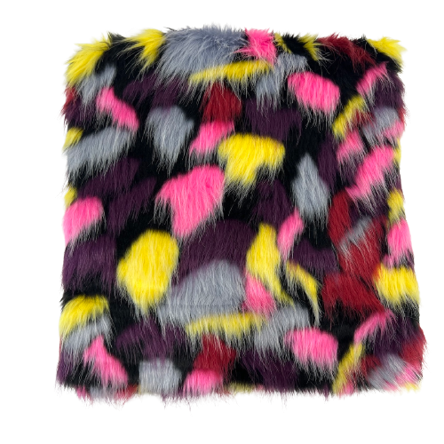 Faux Fur Fabric Puzzled Multicolor 60" Wide