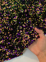 Sequin Velvet in Iridescent Purple