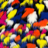 Faux Fur Fabric Puzzled Multicolor 60" Wide