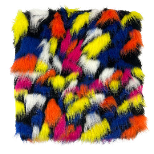 Faux Fur Fabric Puzzled Multicolor 60" Wide