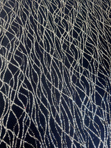 Gold Glitter Lace on Black Mesh