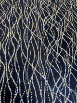 Gold Glitter Lace on Black Mesh