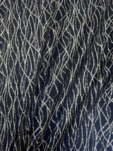 Gold Glitter Lace on Black Mesh